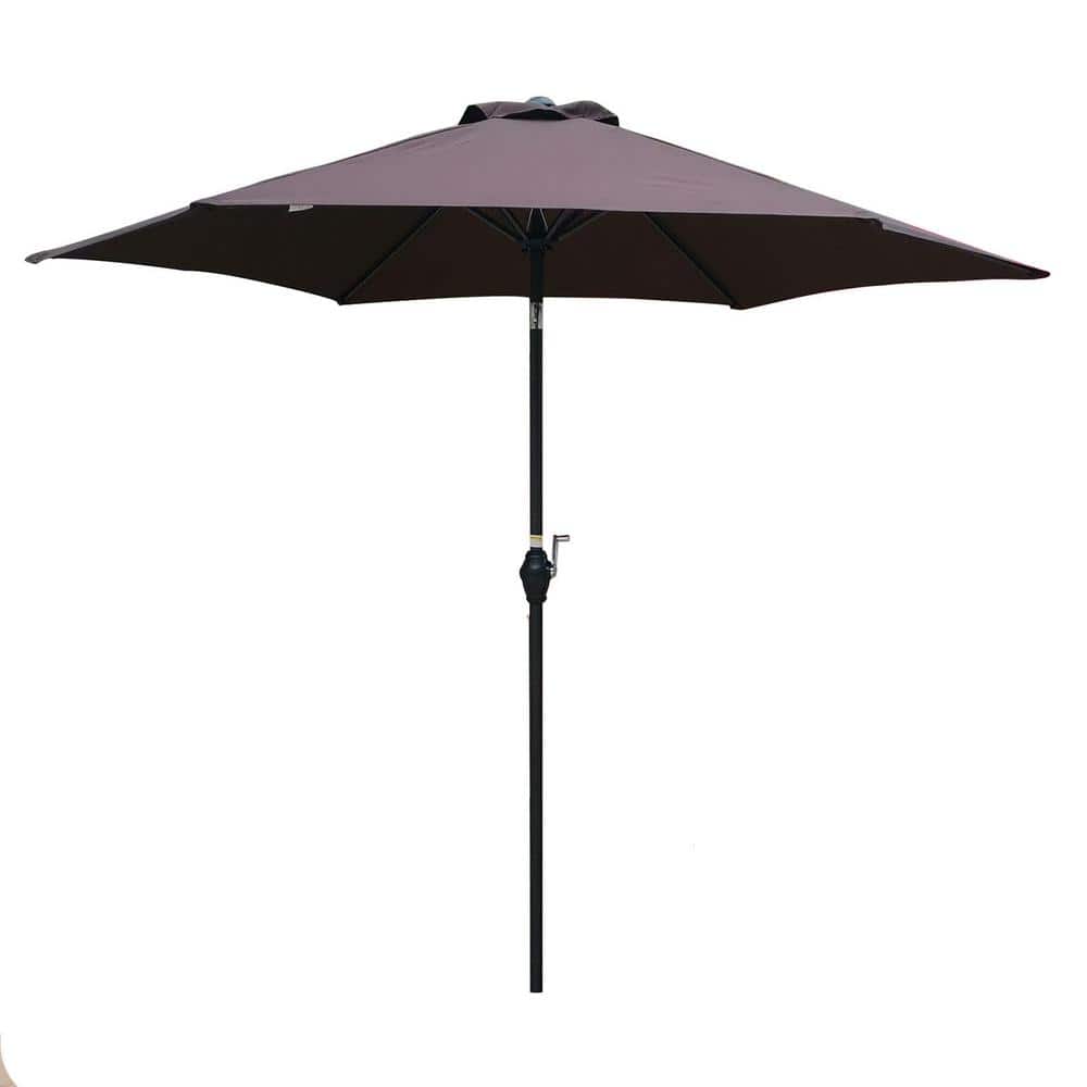 9 ft. Metal Market Patio Tilt Umbrella with Push Button in Chocolate price history on PriceWatchPro