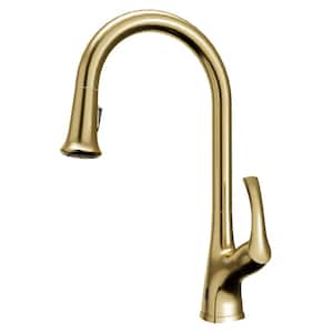 Chantilly Single Handle Touchless Pull-Down Sprayer Kitchen Faucet in Brushed Gold