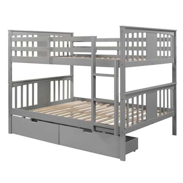 Tena full over full deals bunk bed with drawers