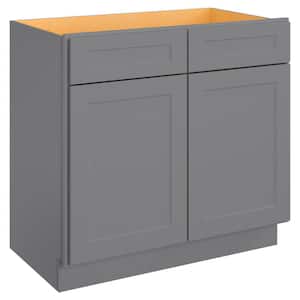 36-in W X 21-in D X 34.5-in H in Shaker Grey Plywood Ready to Assemble Floor Vanity Sink Base Kitchen Cabinet