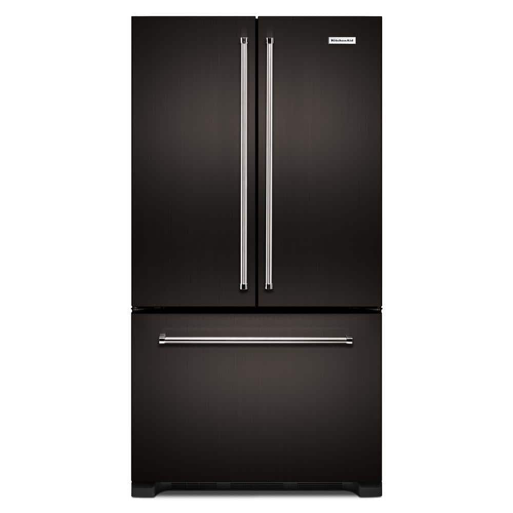 KitchenAid 21.9 cu. ft. French Door Refrigerator in Black Stainless with PrintShield Finish, Counter Depth