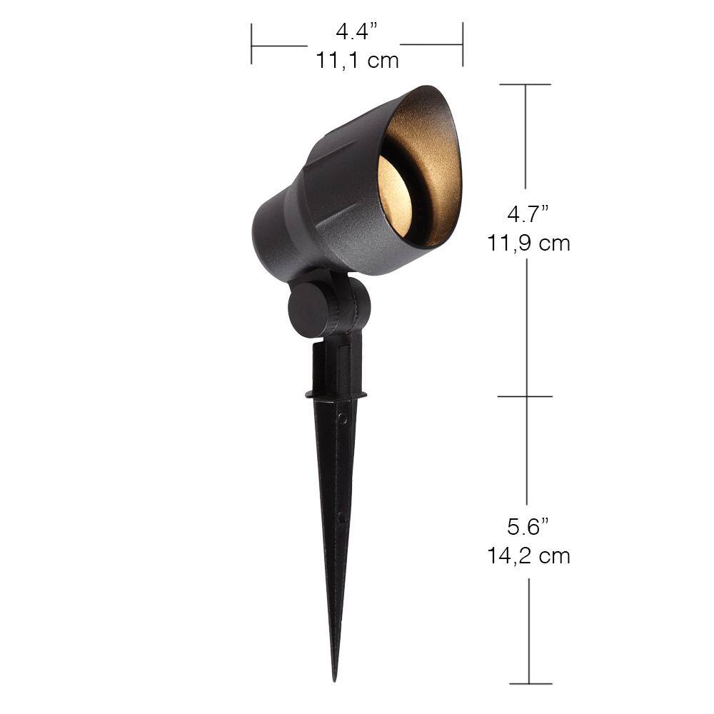 Black Cast Metal Low-Voltage Outdoor Flood Light