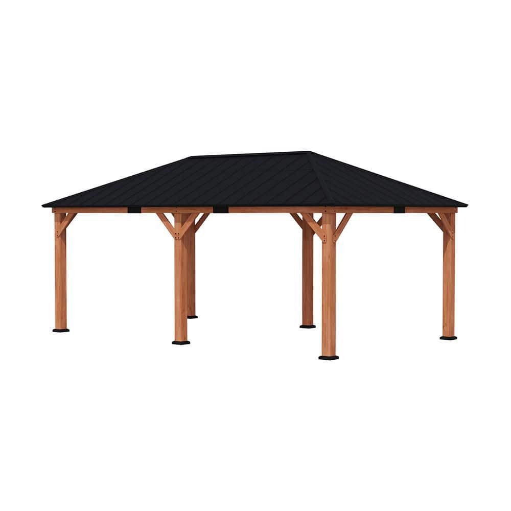 Ultra Series Wood Gazebo 12 ft. x 20 ft. Cedar Framed Wooden Gazebo with Galvanized Steel Roof price history on PriceWatchPro