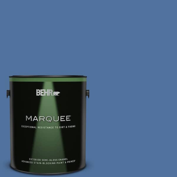 BEHR MARQUEE 1 gal. #PMD-23 Cobalt Flame Semi-Gloss Enamel Exterior Paint & Primer