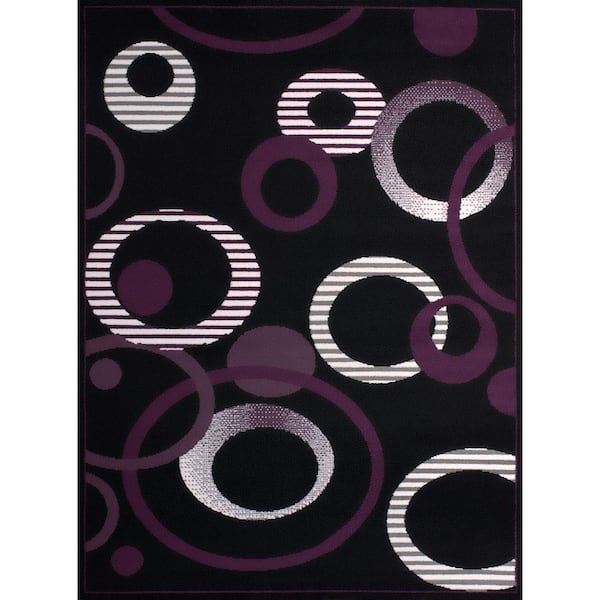 United Weavers Hip Hop Plum 5 ft. x 7 ft. Indoor Area Rug