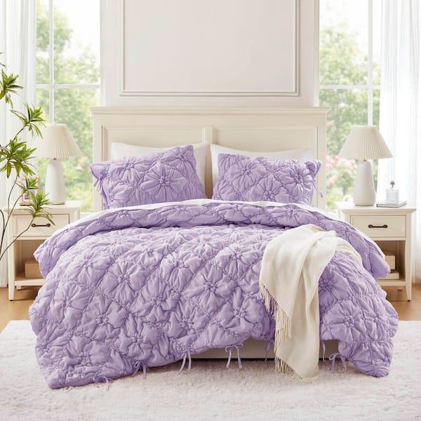 Graley 3-Piece Purple Microfiber King Comforter Set