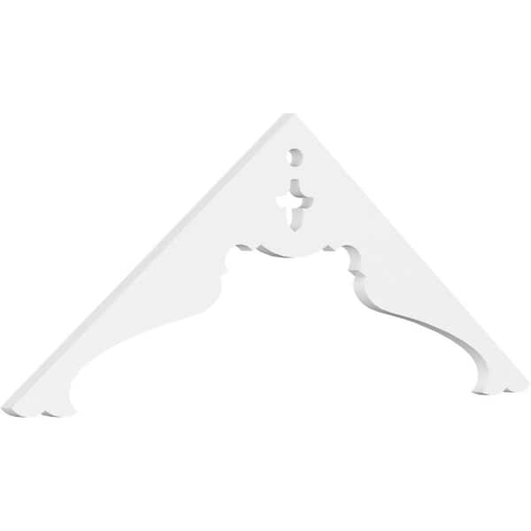 Ekena Millwork 1 in. x 48 in. x 18 in. (9/12) Pitch Heath Gable Pediment Architectural Grade PVC Moulding