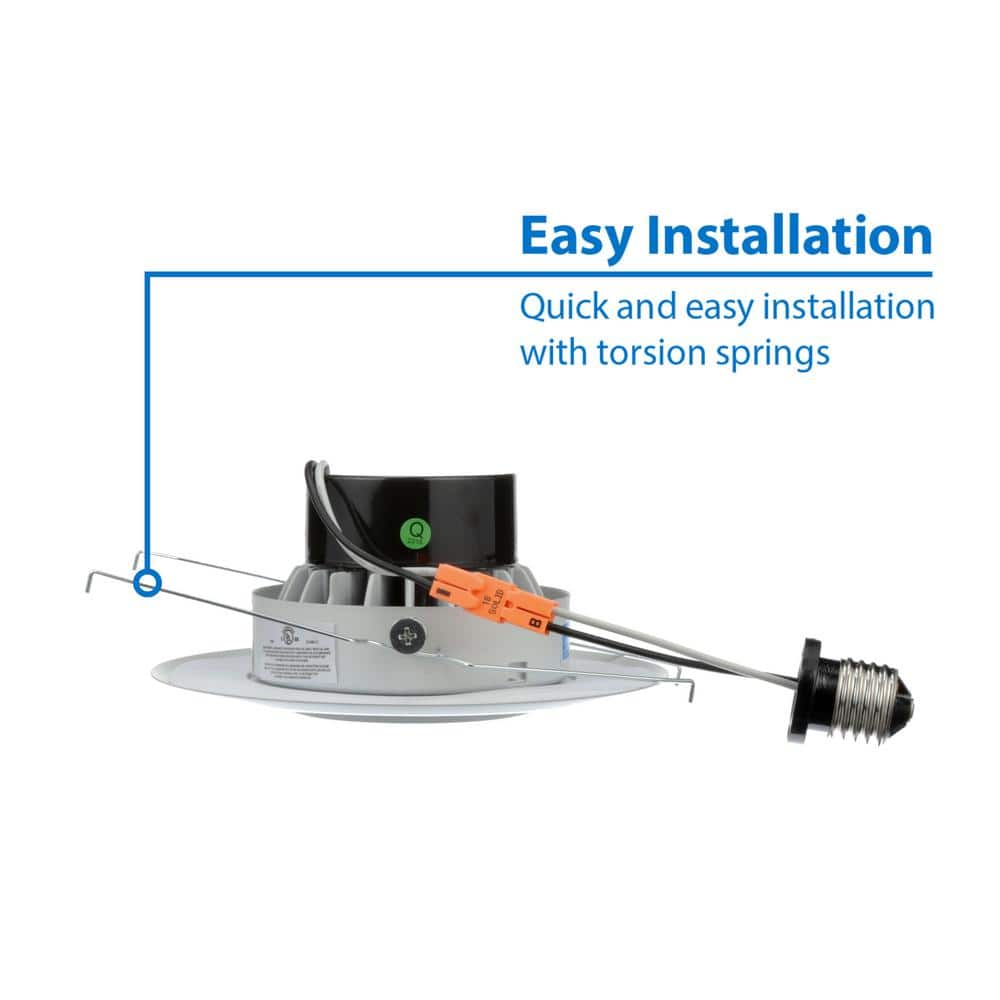 6'' White Aluminum LED Adjustable Recessed Trim