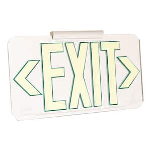 Mirrored 50' Visibility 5 fc Rated Energy-Free Photoluminescent UL924 Emergency Exit Sign LED Compliant - Green Outline