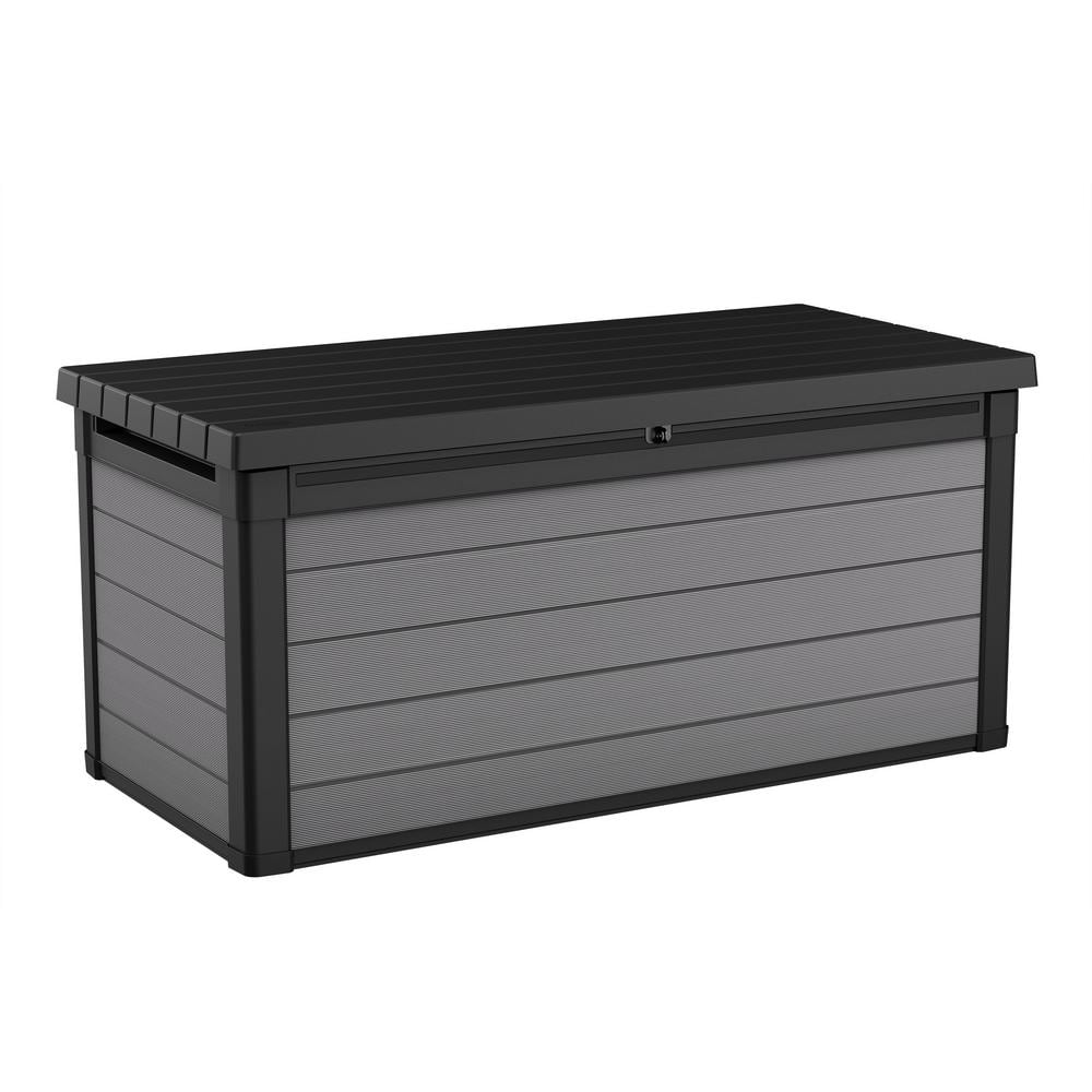 Keter Premier 150 Gal. Resin Large Durable Deck Box for Lawn Outdoor Patio Garden Furniture Storage 240303 - The Home Depot