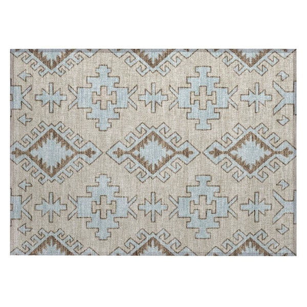 Chantille Machine Washable Indoor/Outdoor Abstract ACN3029 Linen 2 ft. x 3 ft. Accent Rug