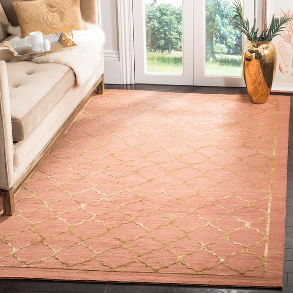 Tibetan 9 ft. x 12 ft. Rust Trellis Area Rug