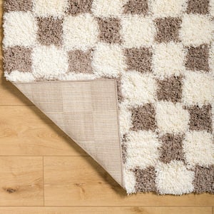 Urban Shag Brown/Cream 9 ft. x 12 ft. Fill in Later Indoor Area Rug