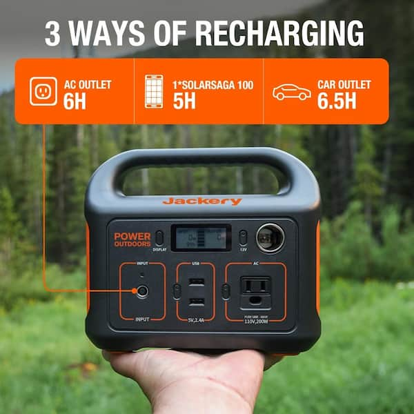 Jackery 200-Watt Continuous/400-Watt Peak Output Power Station Explorer 290  Push Button Start Battery Generator for Outdoors HTE032-290 - The Home