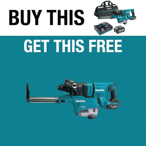 40V max XGT Brushless Cordless 1-1/8 in. Rotary Hammer (D-Handle) Kit w/Dust Extractor, AFT, AWS Capable (4.0Ah)