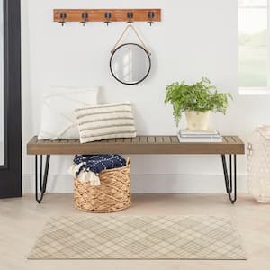 Accent Decor/Xmas Beige 2 ft. x 4 ft. Geometric Traditional Runner Area Rug