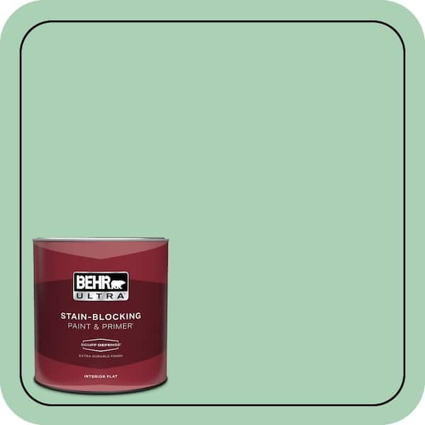 BEHR ULTRA 1 qt. #460D-4 Aloe Essence Extra Durable Flat Interior Paint & Primer