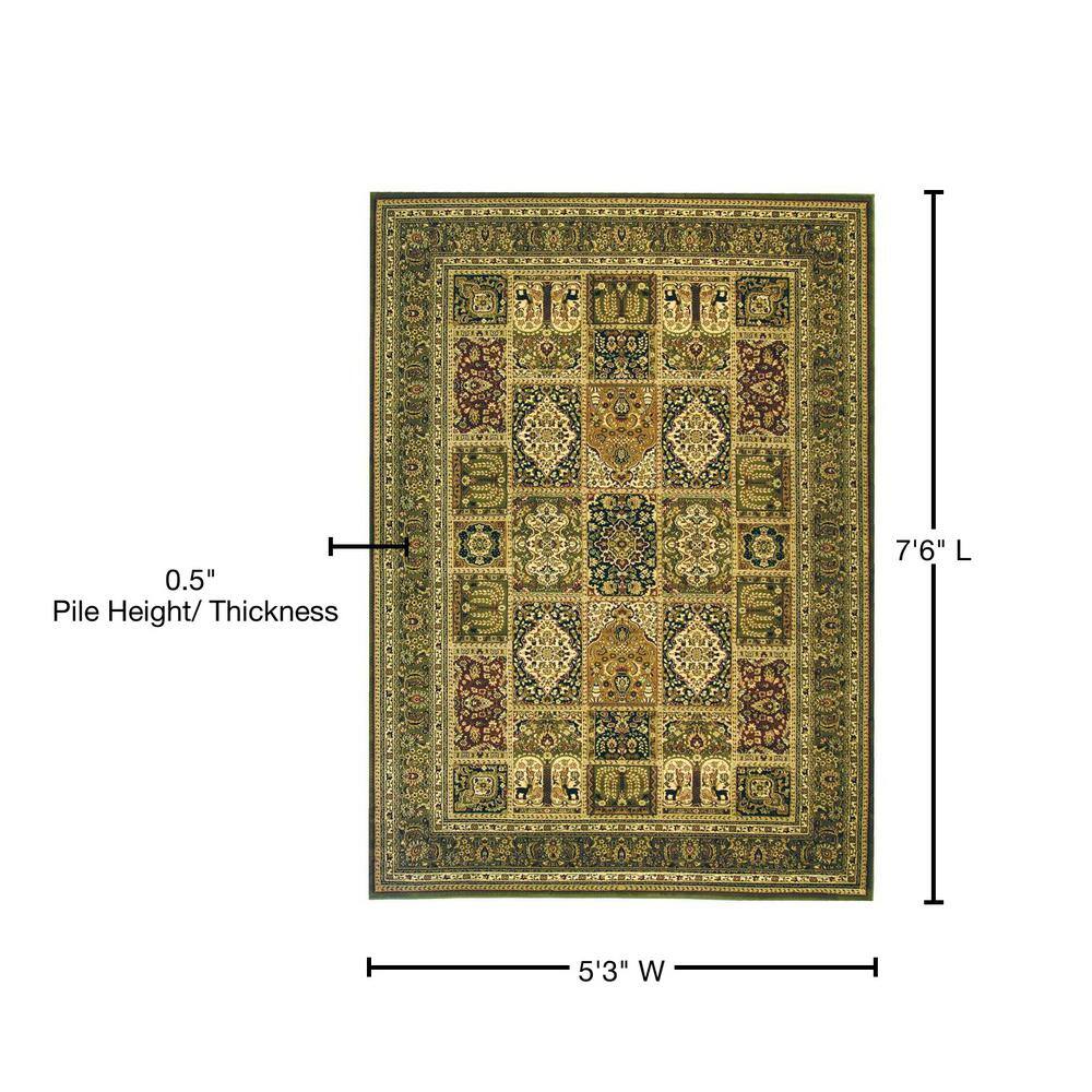 Lyndhurst Multi Green Synthetic Traditional Area Rug