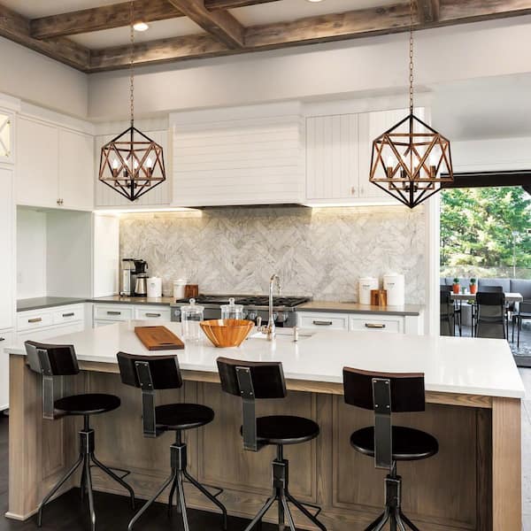 Amazon 4 Light Up Pendant With Antique forged copper Finish