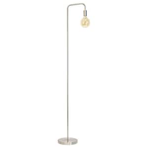 70 in. Silver Indoor Metal Industrial Floor Lamp with Minimalist Design for Decorative Lighting with E26 Socket