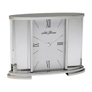 Silver Glass Carriage Table Clock