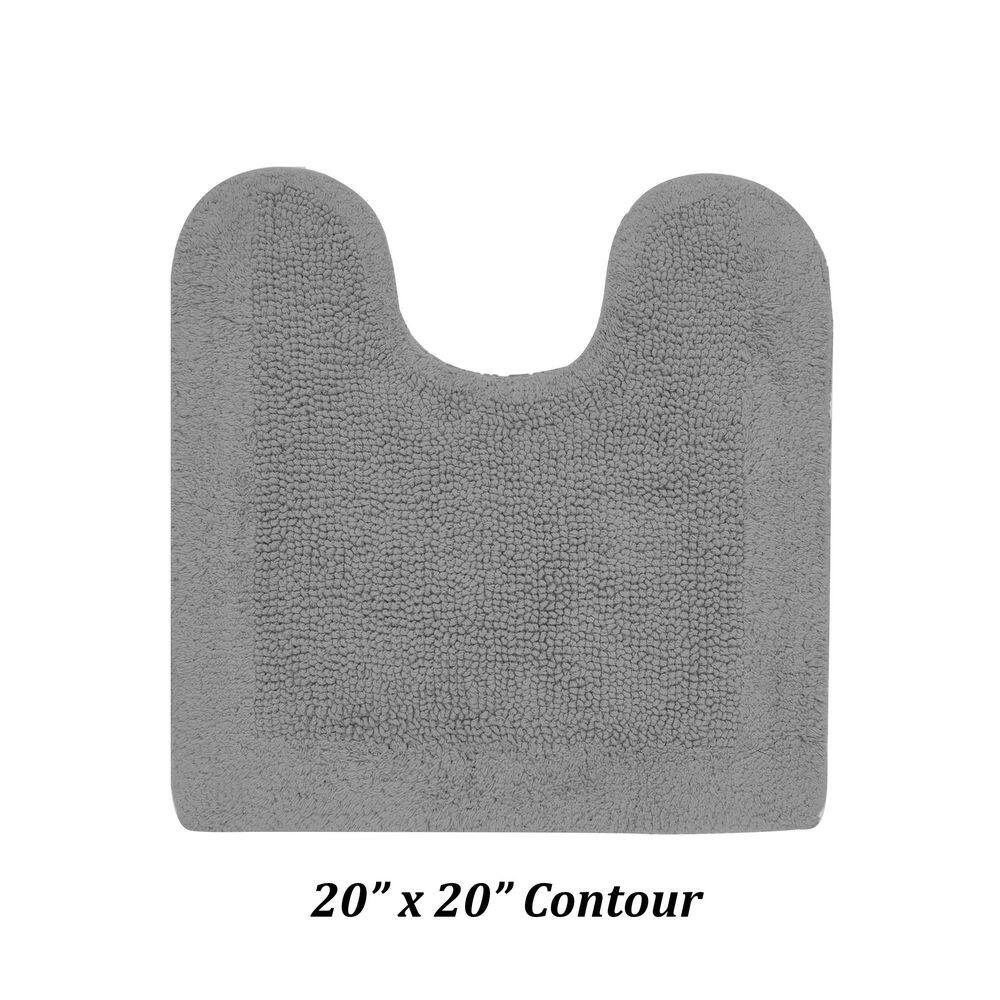 Gray 20" x 20" Cotton Reversible Contour Bath Rug