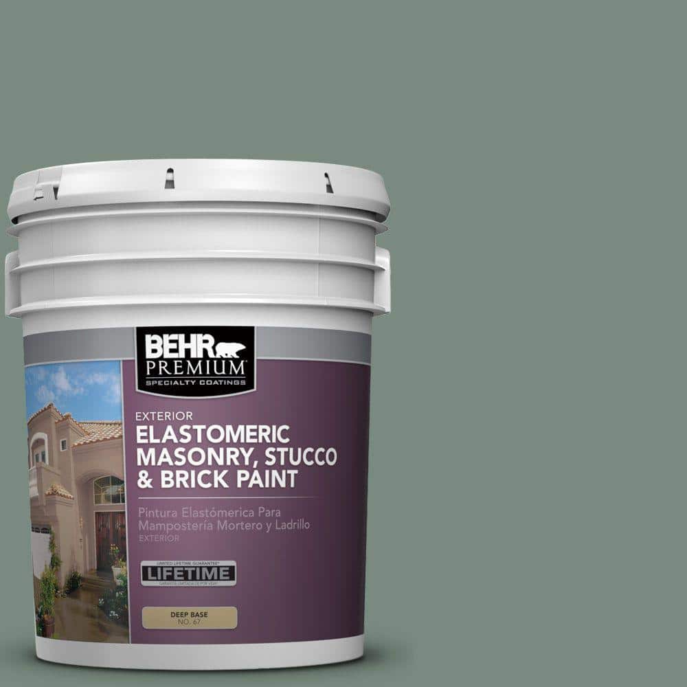 BEHR PREMIUM 5 gal. MS61 Frosted Green Elastomeric Masonry, Stucco