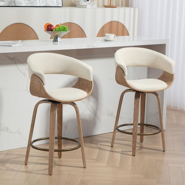 Berkeley Beige Upholstered Fabric Counter Stool
