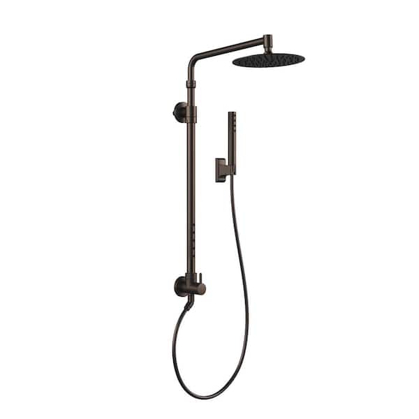 PULSE Showerspas Atlantis 1-Spray Setting 2.5 GPM Wall Mounted 10 in. Fixed and Handheld Shower Head with Body Jets in Oil Rubbed Bronze