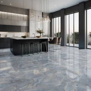 Aura Blue 24 in. x 48 in. Polished Porcelain Floor and Wall Tile (512 sq. ft./Pallet)