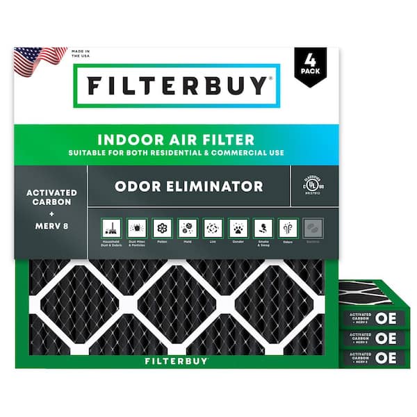 16 in. x 16 in. x 1 in. MERV 10 (FPR 6) Odor Eliminator Pleated HVAC AC Furnace Air Filters Replacement (4-Pack)