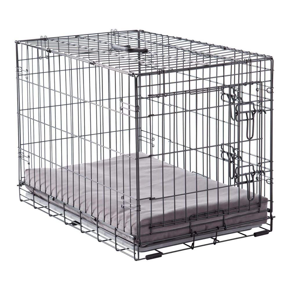 Small Gray Reversible Microfiber Crate Pad