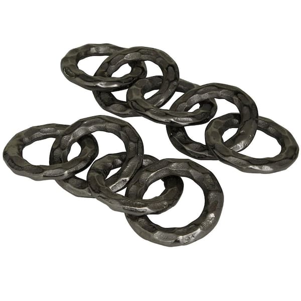 CosmoLiving by Cosmopolitan Black Aluminum Chain Sculpture (Set of 2)