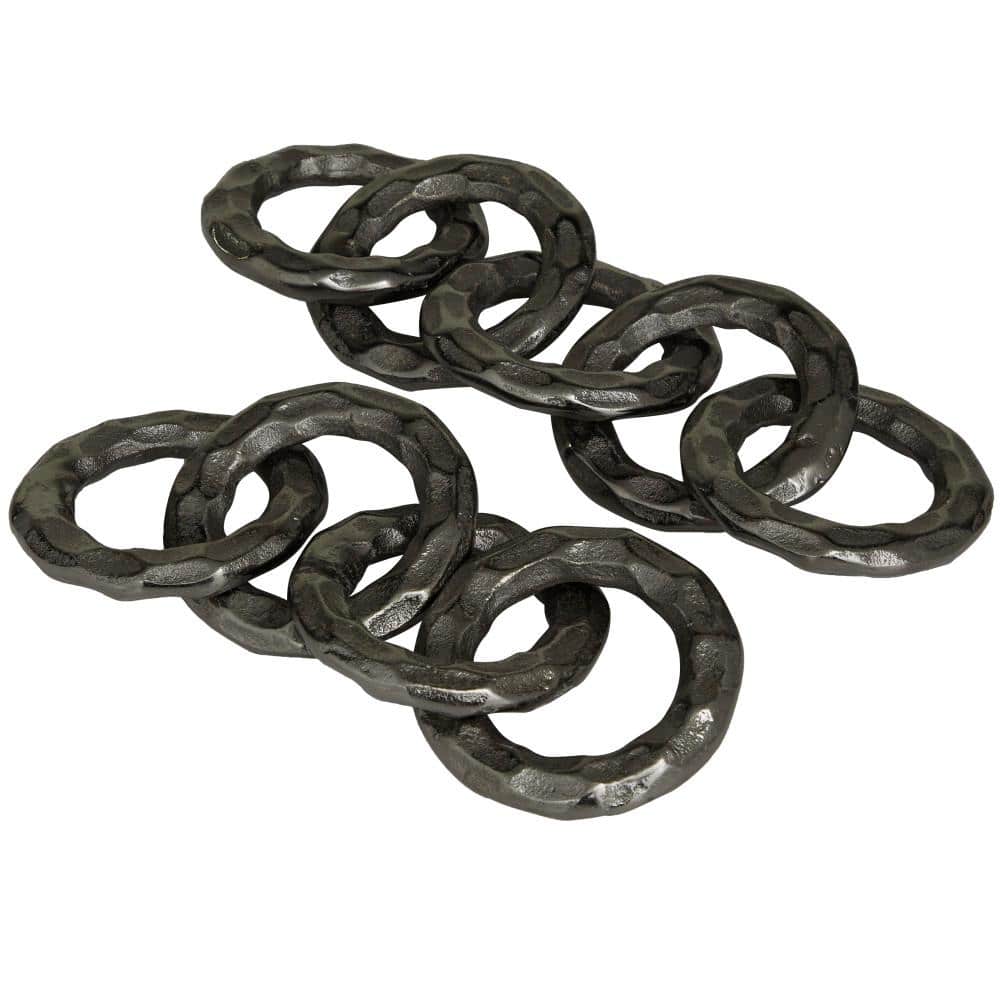CosmoLiving by Cosmopolitan Black Aluminum Chain Sculpture (Set of 2 ...