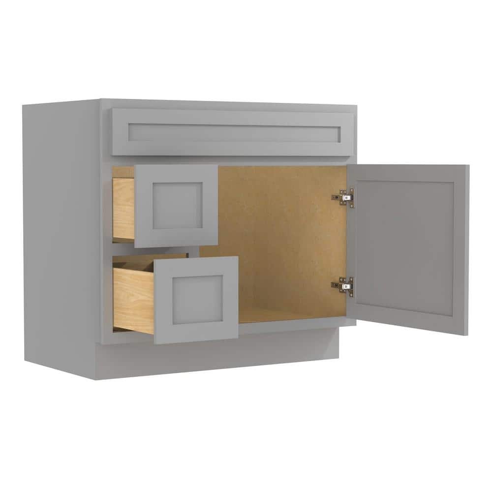 Gray 36" Freestanding Vanity Cabinet with Soft-Closing Drawers