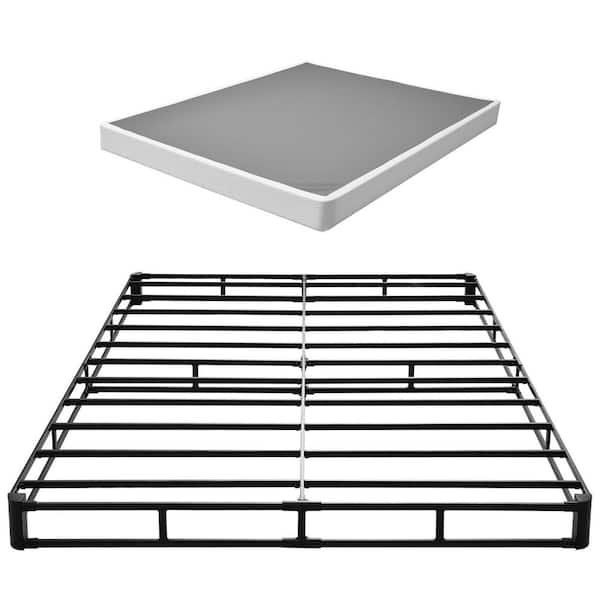 Heavy Duty Queen Box Spring, Metal Frame, 3500 lbs. Capacity, 5.1 in. Mattress Foundation, Washable Fabric, Easy Setup