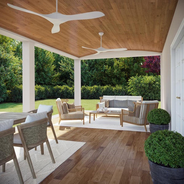 Hartney 60 in. Indoor/Outdoor Matte White Ceiling Fan Powered by Hubspace