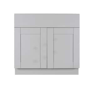 Anchester Assembled 39x34.5x24 in. Base Cabinet with 2 Doors and 1 Drawer in Light Gray
