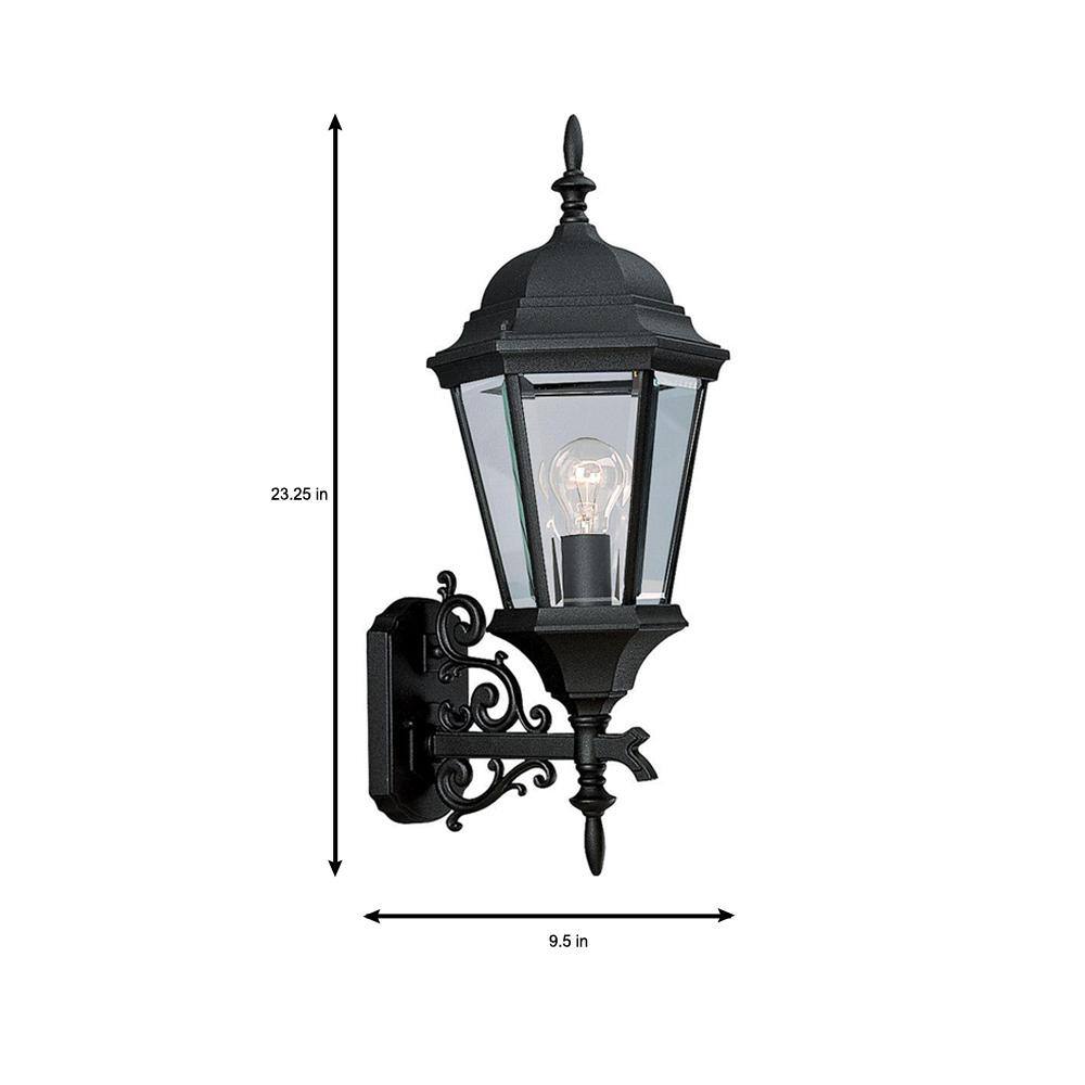 Welbourne Black Aluminum Outdoor Wall Lantern Sconce