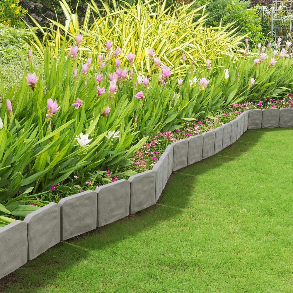 Putty Faux Cobblestone 10-Piece Flower Bed Border Set