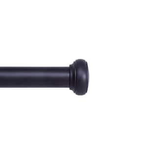 Weaver 72 in. - 144 in. Adjustable 1 in. Single Indoor/Outdoor Rust-Resistant Curtain Rod in Black