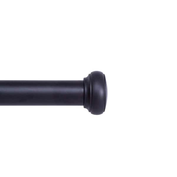 Kenney Weaver 72 in. - 144 in. Adjustable 1 in. Single Indoor/Outdoor Rust-Resistant Curtain Rod in Black