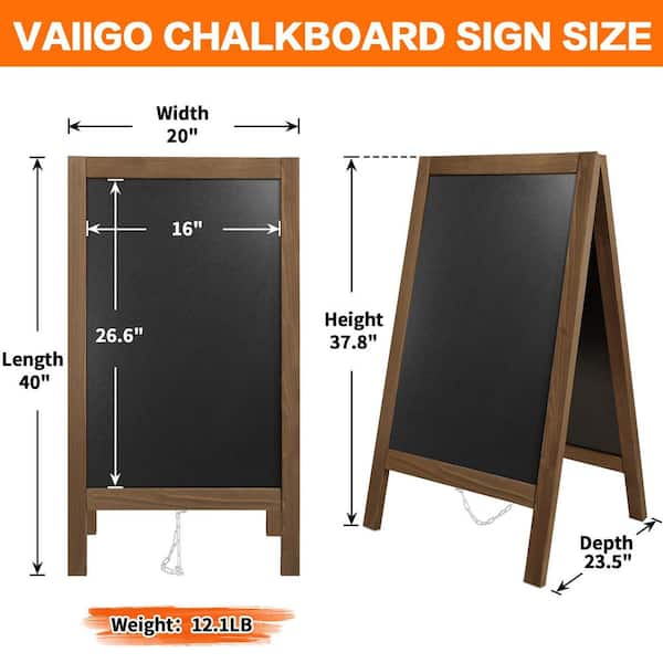 Afoxsos Double Sided A-Frame Chalkboard Sign Stand for Outdoor
