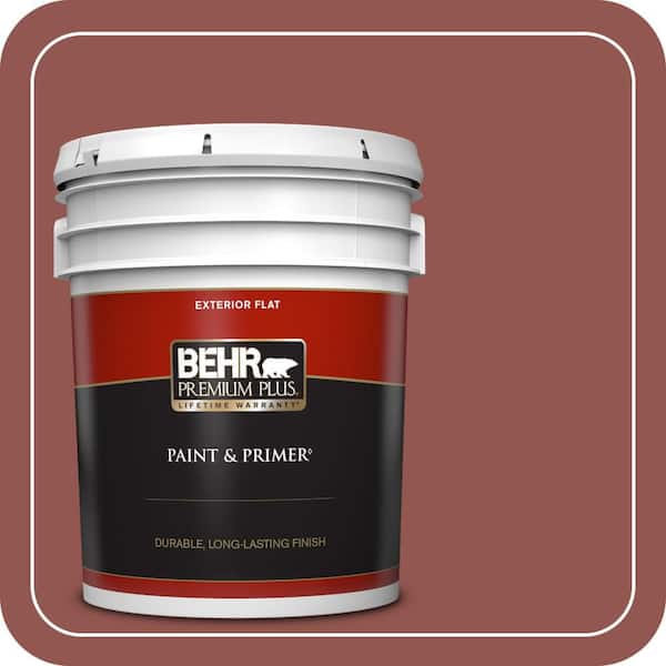 BEHR PREMIUM PLUS 5 gal. #MQ1-21 Rich Brocade Flat Exterior Paint & Primer