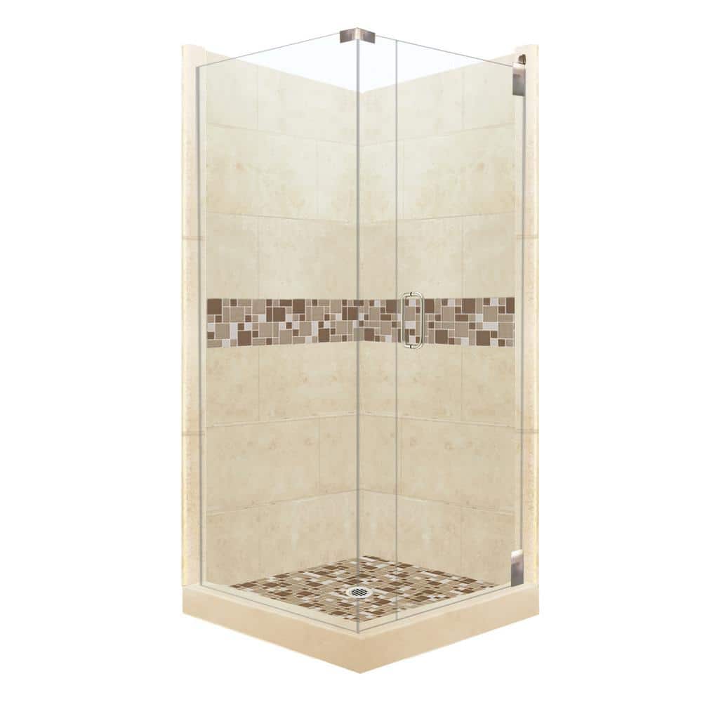 American Bath Factory Tuscany Grand Hinged 36 in. x 36 in. x 80 in. RightHand Corner Shower Kit