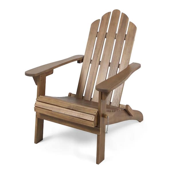Tunearary 35.50 in. W Outdoor Solid Wood Adirondack Chair in Dark Brown ...