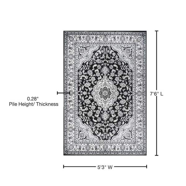 Zahir Tropical Floral Indoor/Outdoor Area Rug Cream/Gray/Black Beachcrest Home Rug Size: Rectangle 5' x 7