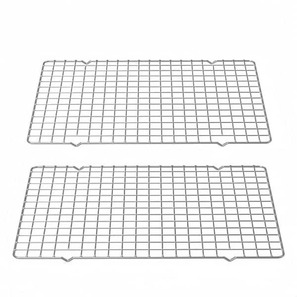 10 in. x 15 in. Cooling and Baking Racks with Dishwasher Safe for Oven Cooking, Baking, Grilling and Roasting (2-Pack)
