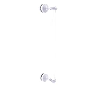 Pacific Grove 18 in. Single Side Shower Door Pull with Twisted Accents in Matte White