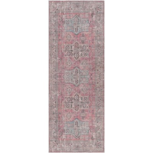 Dorval Red/Teal 3 ft. x 7 ft. Indoor Machine-Washable Area Rug